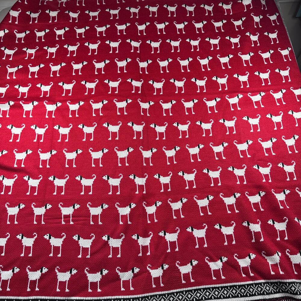 Live Love Bark Red with All Over Dog Blanket